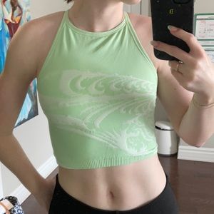 Free people lime green halter top